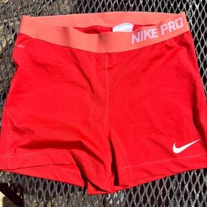 Coral Nike Pro Shorts